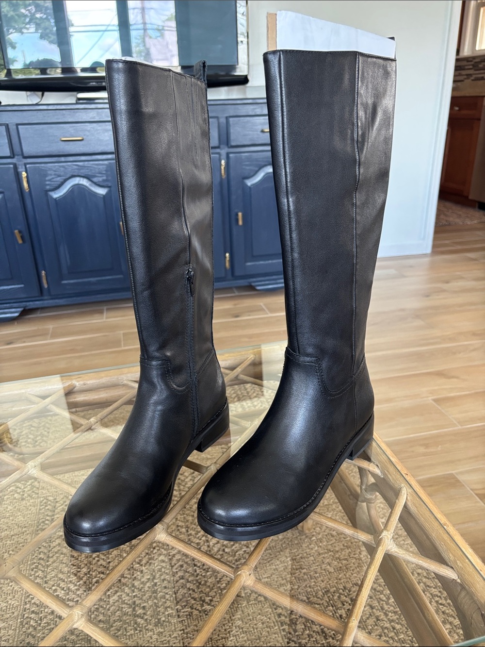 Abercrombie & Fitch Black Over-the-Knee Leather Boots